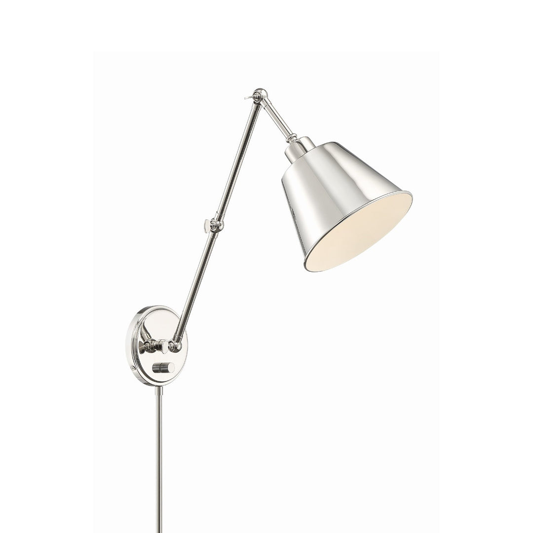 Crystorama Crystorama Mitchell 1 Light Polished Nickel Task Sconce