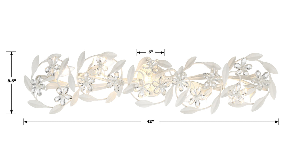 Crystorama Crystorama Marselle 5 Light Matte White Bathroom Vanity