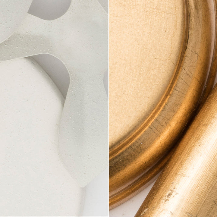 Luna 1 Light Matte White + Antique Gold Sphere Sconce Crystorama