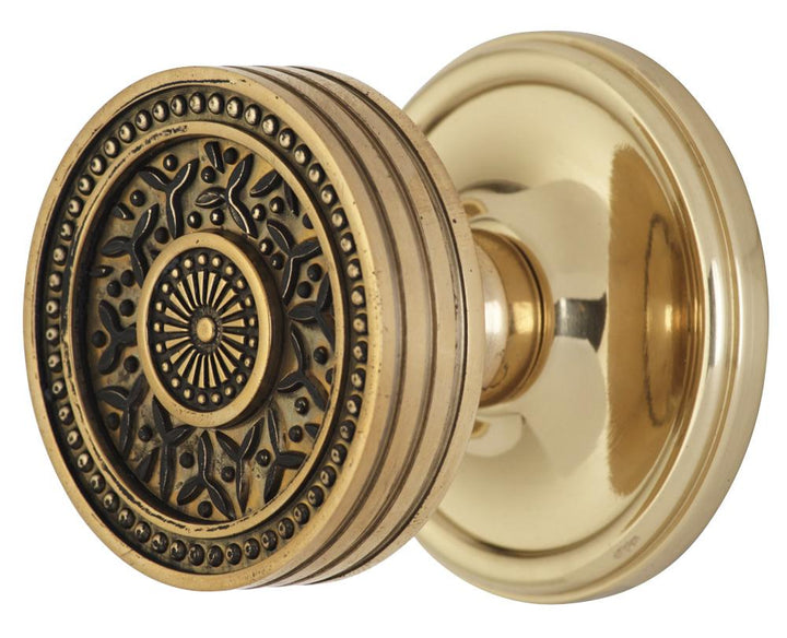 Traditional Rosette Door Set with Rice Pattern Door Knobs (Several Finishes Available) COPPER MOUNTAIN HARDWARE