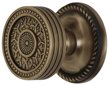 Georgian Roped Rosette Door Set with Rice Pattern Door Knobs (Several Finishes Available) COPPER MOUNTAIN HARDWARE