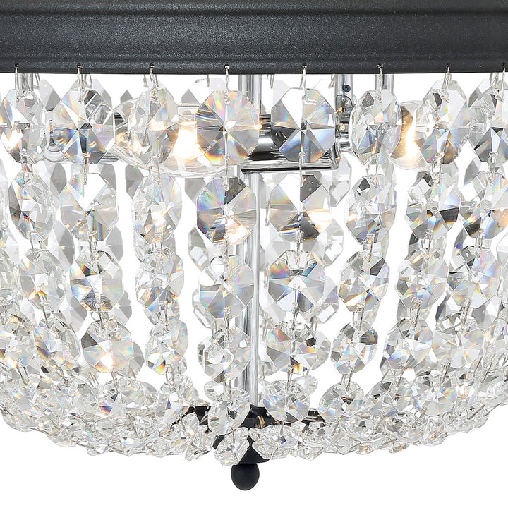 Crystorama Crystorama Nola 3 Light Black Forged Flush Mount