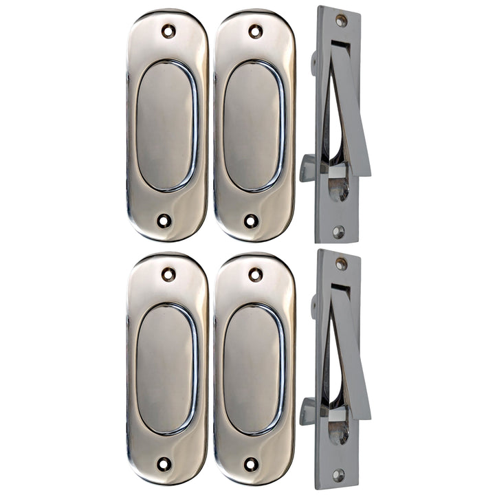 Traditional Oval Pocket Door Set (Several Finishes Available) COPPER MOUNTAIN HARDWARE