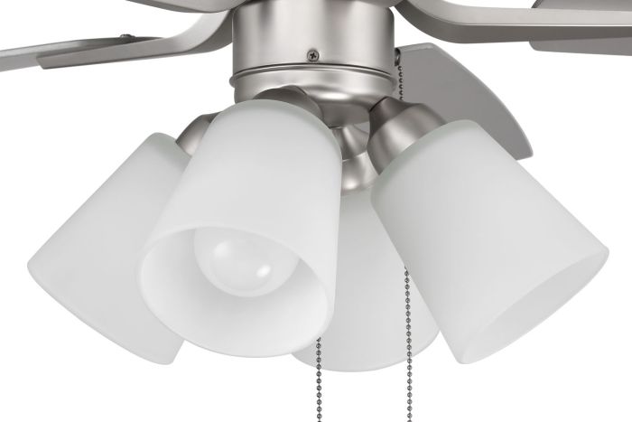 ##Antique Hardware## 52" Pro Plus 114 in Brushed Nickel w/ Brushed Nickel/Greywood Blades