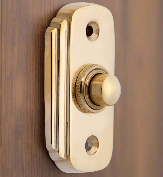 2 1/2 Inch Solid Brass Art Deco Doorbell Button COPPER MOUNTAIN HARDWARE