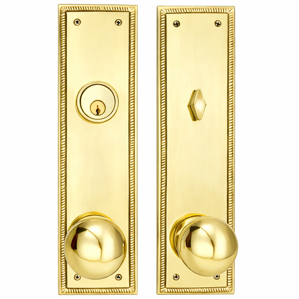 Georgian Roped Rectangular Style Single Door Entryway Set (Several Knob & Finish Options Available)