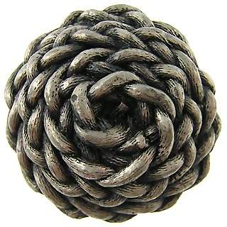 1 3/8 Inch Solid Pewter Round Decorative Rope Cabinet & Furniture Knob COPPER MOUNTAIN HARDWARE