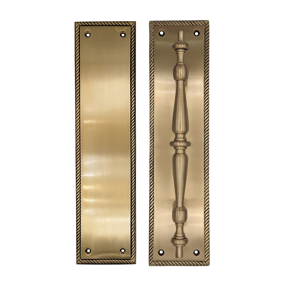 11 1/2 Inch Georgian Roped Style Door Pull and Push Plate (Several Finishes Available) COPPER MOUNTAIN HARDWARE