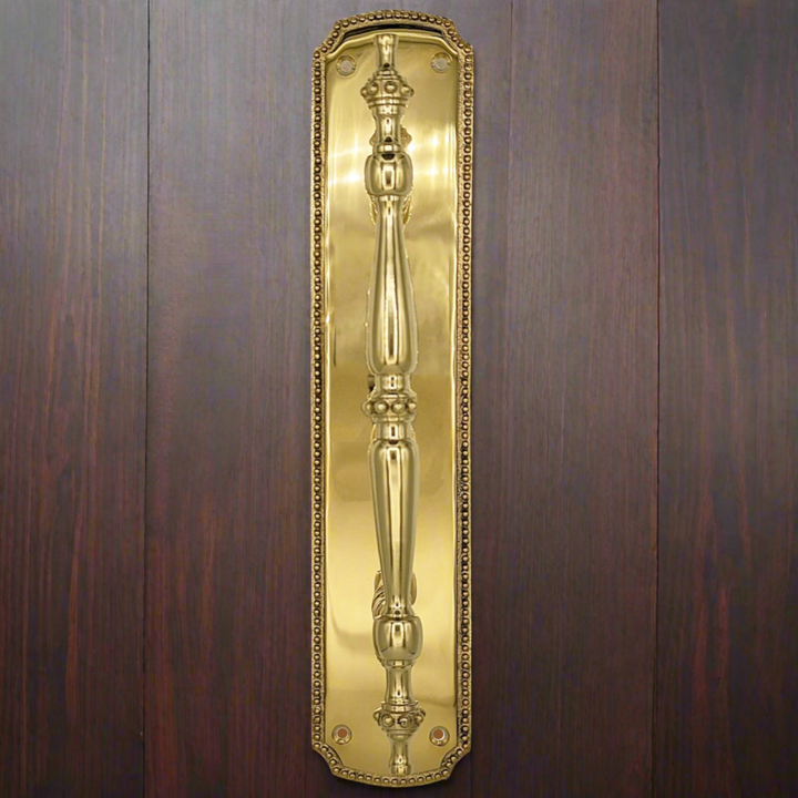 11 1/2 Inch Solid Brass Beaded Door Pull (Several Finishes Available) COPPER MOUNTAIN HARDWARE