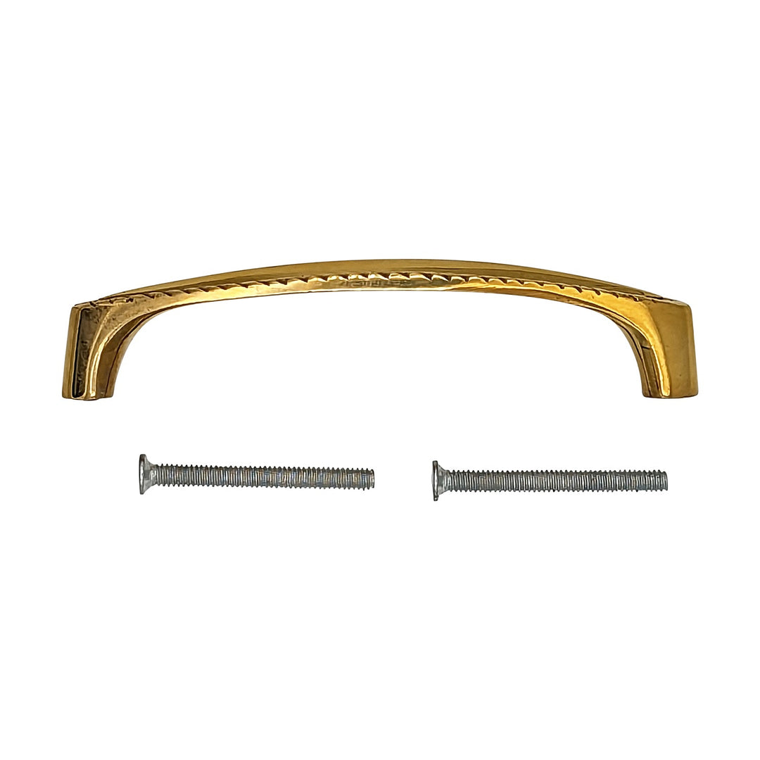 4 Inch Overall (3 3/4 Inch c-c) Solid Brass Georgian Roped Style Pull COPPER MOUNTAIN HARDWARE