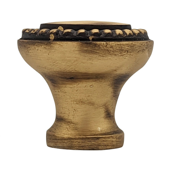 COPPER MOUNTAIN HARDWARE Solid Brass Beaded Round Cabinet & Furniture Knob
