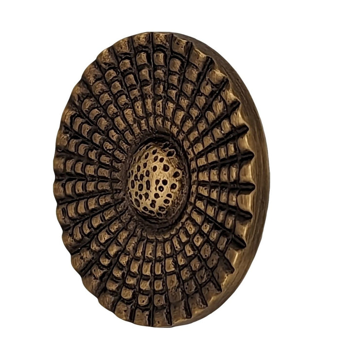 COPPER MOUNTAIN HARDWARE Solid Brass Art Deco Style Round Cabinet & Furniture Knob