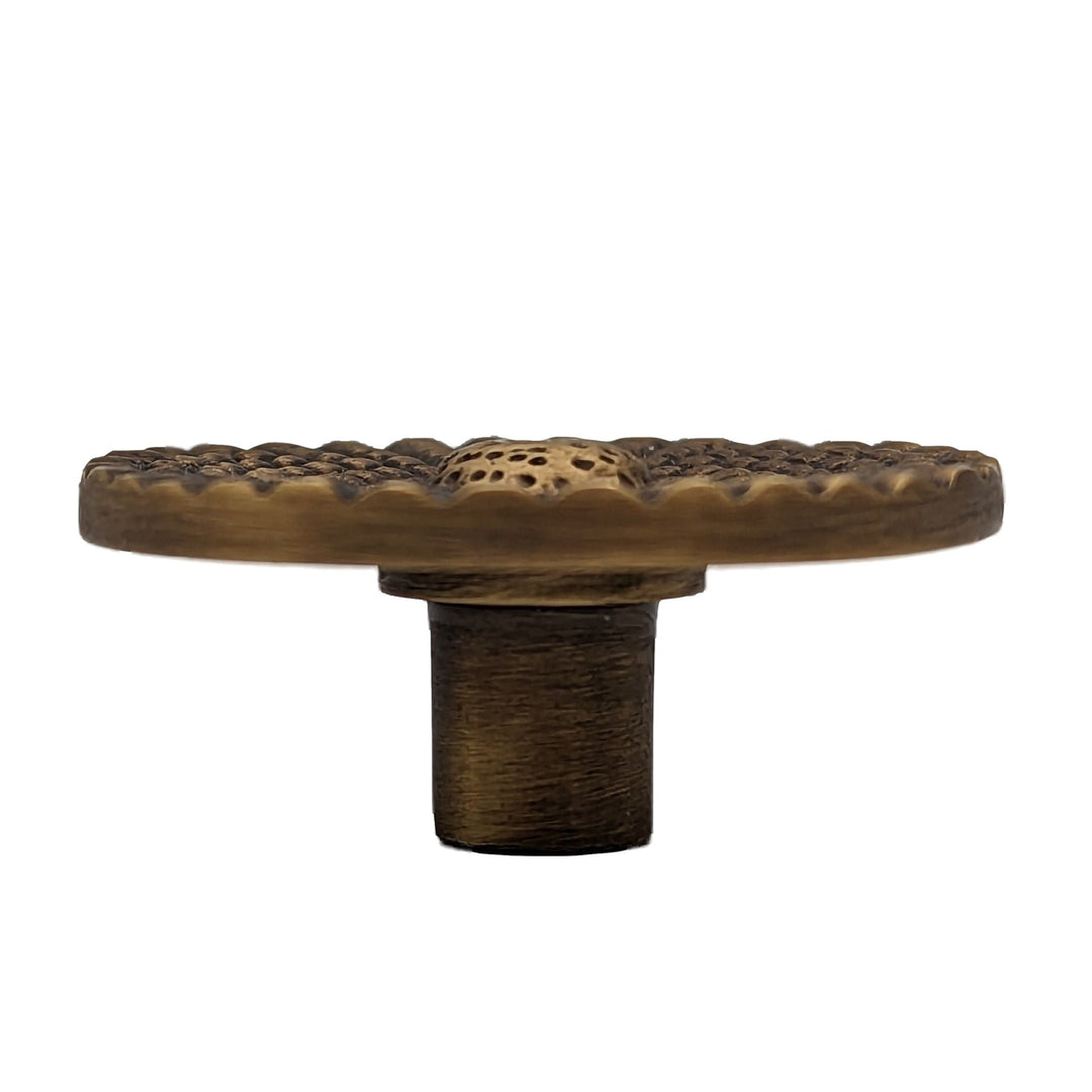 COPPER MOUNTAIN HARDWARE Solid Brass Art Deco Style Round Cabinet & Furniture Knob