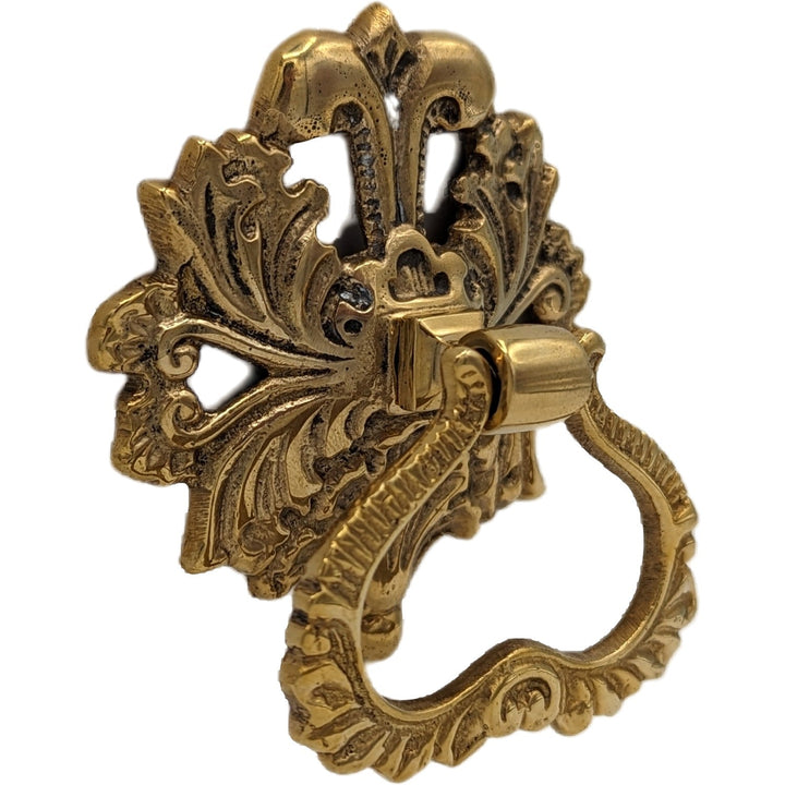 COPPER MOUNTAIN HARDWARE 3 Inch Ornate Victorian Leaves Ring Pull