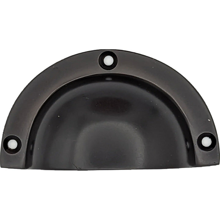 3 1/2 Inch (3 Inch c-c) Solid Brass Traditional Cup Pull COPPER MOUNTAIN HARDWARE