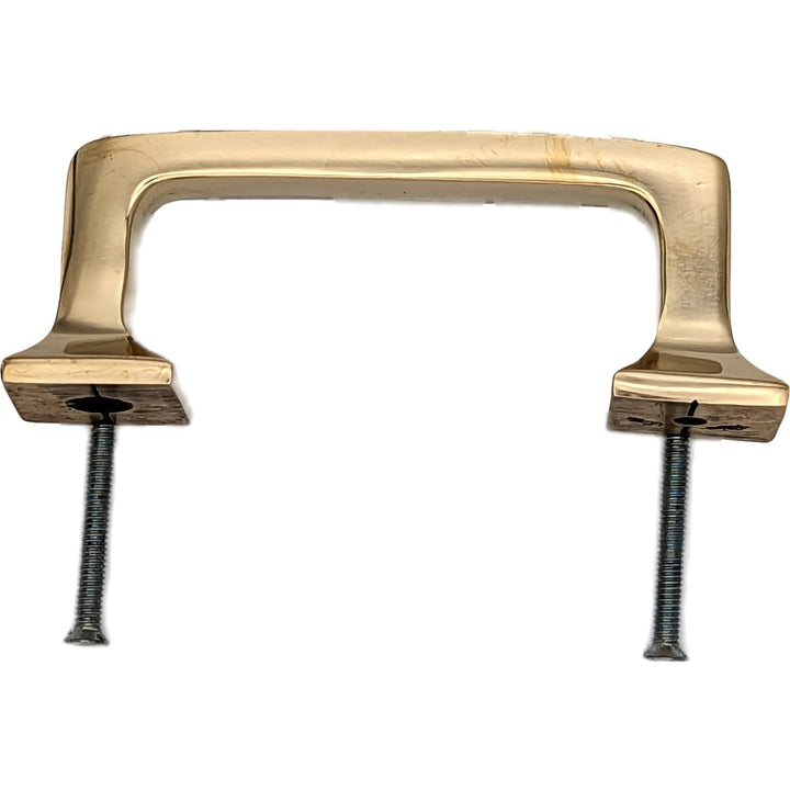 4 1/4 Inch Overall (3 1/4 Inch c-c) Solid Brass Square Traditional Pull