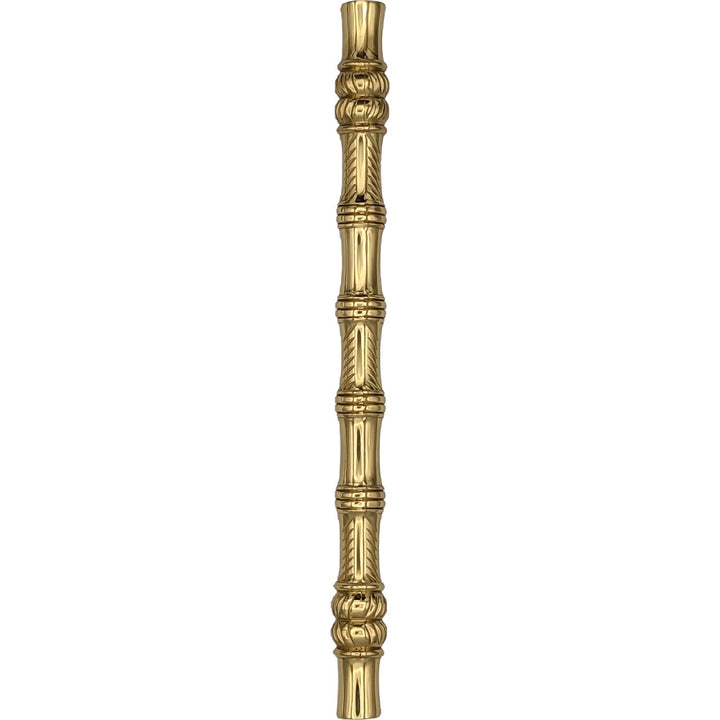 6 Inch Overall (4 1/2 Inch c-c) Japanese Bamboo Pull (Polished Brass Finish) COPPER MOUNTAIN HARDWARE