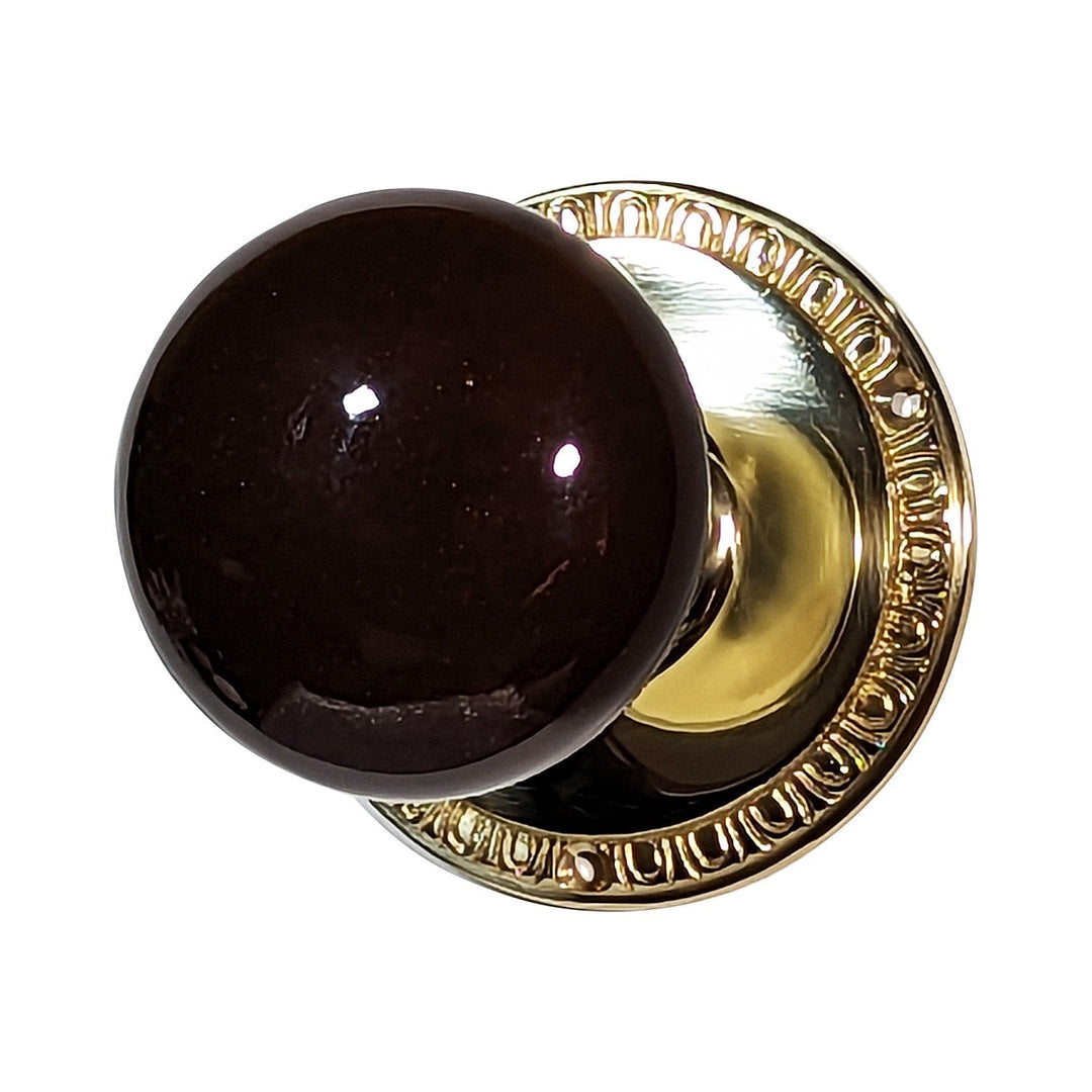 Egg & Dart Rosette Door Set with Black Porcelain Door Knobs (Several Finishes Available) COPPER MOUNTAIN HARDWARE