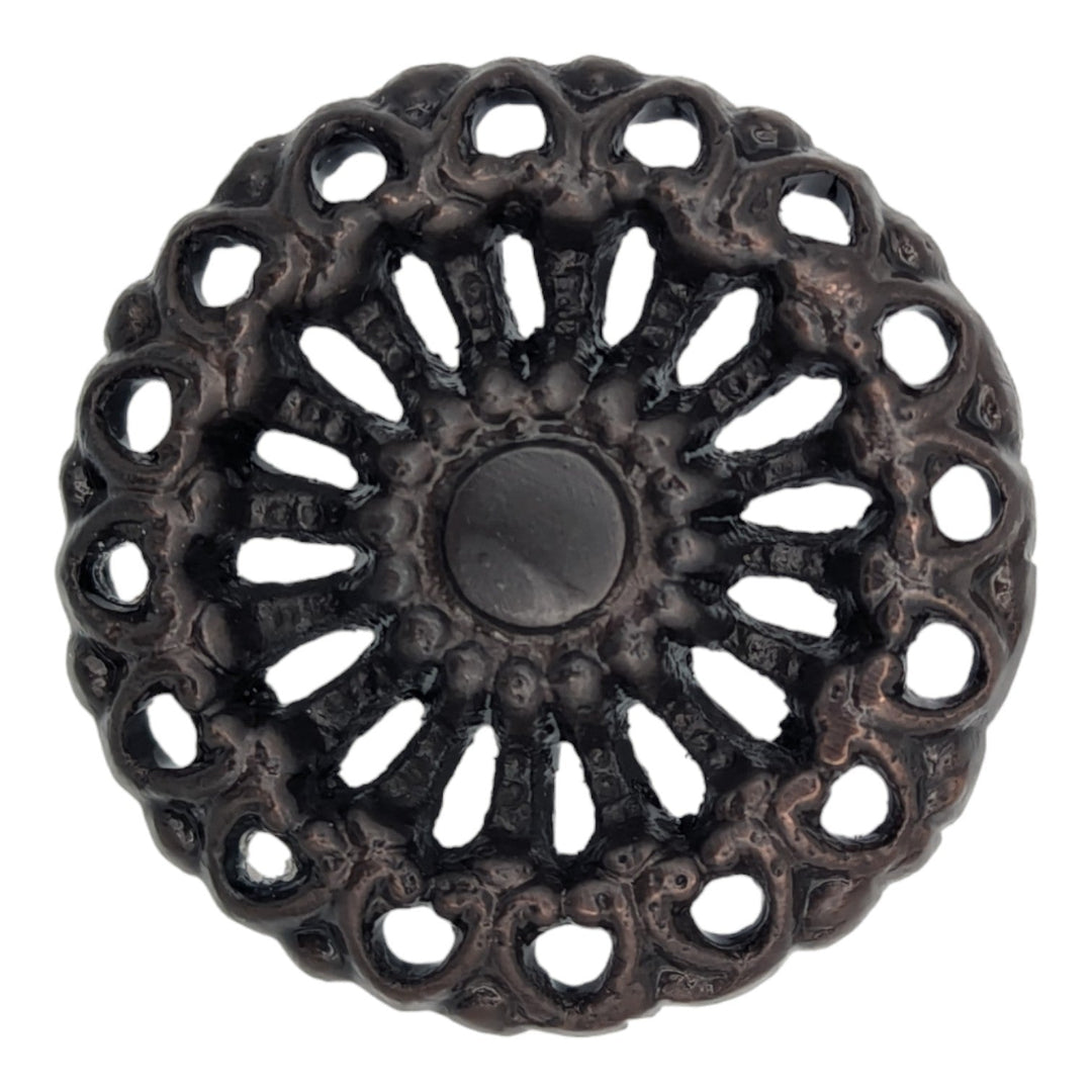 COPPER MOUNTAIN HARDWARE Large Oversized Floral Reticulated Cabinet or Furniture Knob.