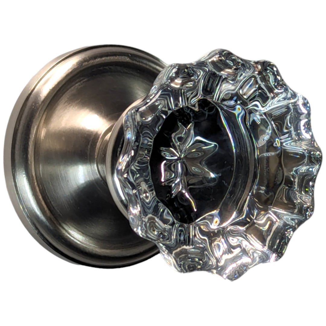 Traditional Rosette Door Set with Fluted Crystal Door Knobs (Several Finishes Available) COPPER MOUNTAIN HARDWARE