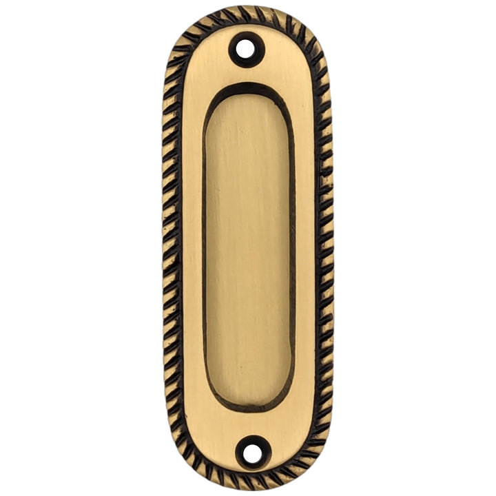 Georgian Rope Oval Pocket Door Pull (Several Finishes Available) COPPER MOUNTAIN HARDWARE