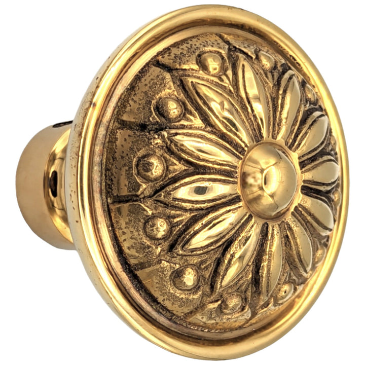Floral Imprint Solid Brass Spare Door Knob Set (Several Finishes Available) COPPER MOUNTAIN HARDWARE