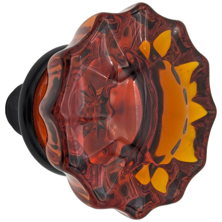 Amber Fluted Crystal Spare Door Knob Set (Several Finishes Available) COPPER MOUNTAIN HARDWARE