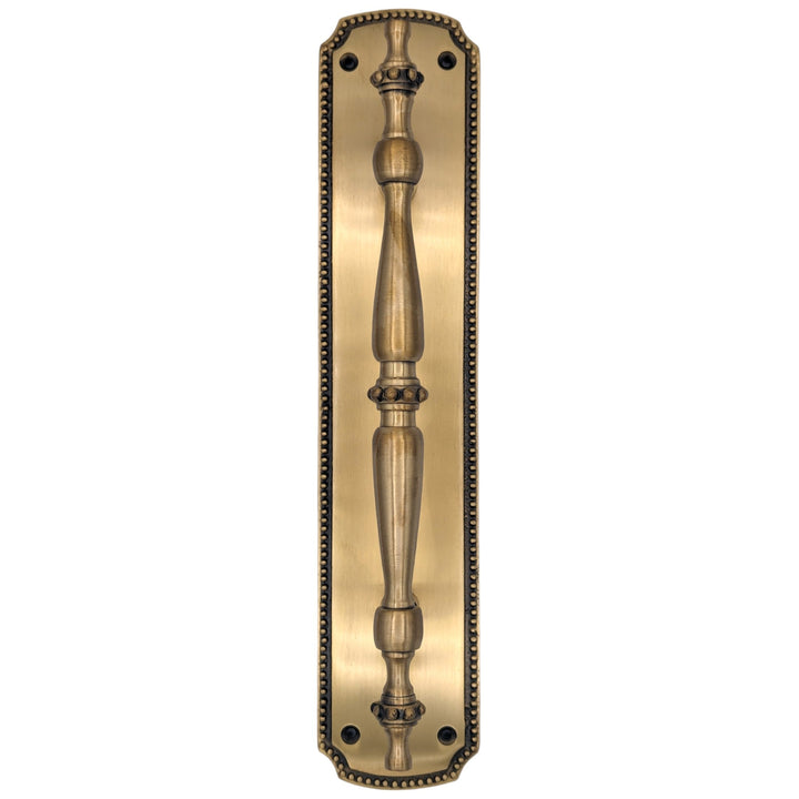 11 1/2 Inch Solid Brass Beaded Door Pull (Several Finishes Available) COPPER MOUNTAIN HARDWARE