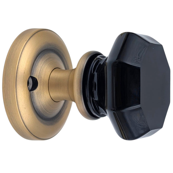 Magnifique® Classic Door Set with Black Glass Octagon Knobs (Several Finishes Available)