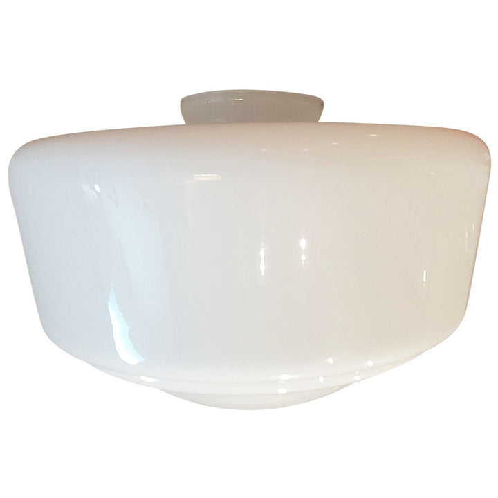 12 Inch Traditional Schoolhouse Milk Glass Light Shade (4 Inch Fitter) COPPER MOUNTAIN HARDWARE