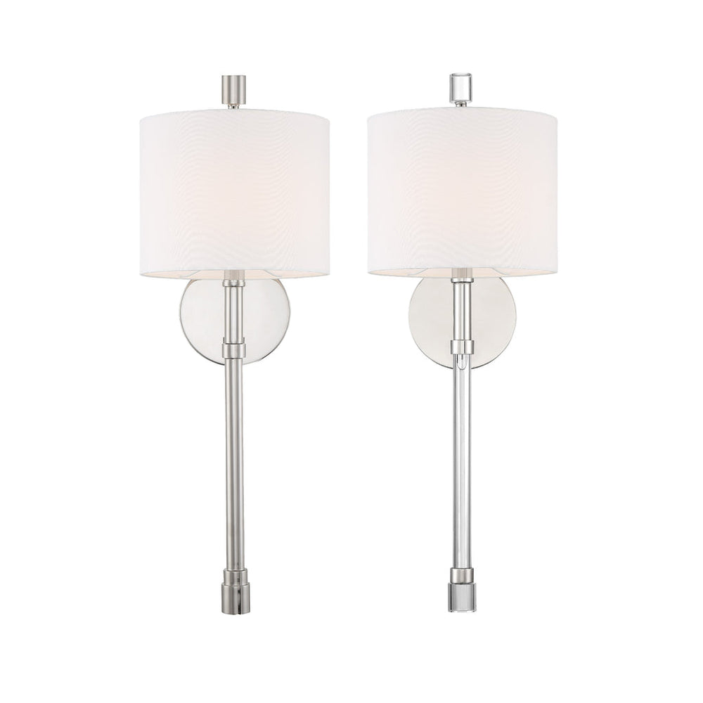 Crystorama Crystorama Rachel 1 Light Polished Nickel Sconce