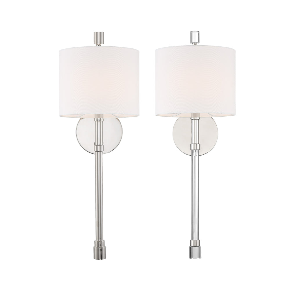 Crystorama Crystorama Rachel 1 Light Polished Nickel Sconce