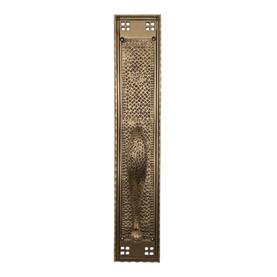 18 Inch Arts & Crafts Style Door Pull & Plate