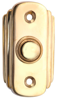 2 1/2 Inch Solid Brass Art Deco Doorbell Button COPPER MOUNTAIN HARDWARE