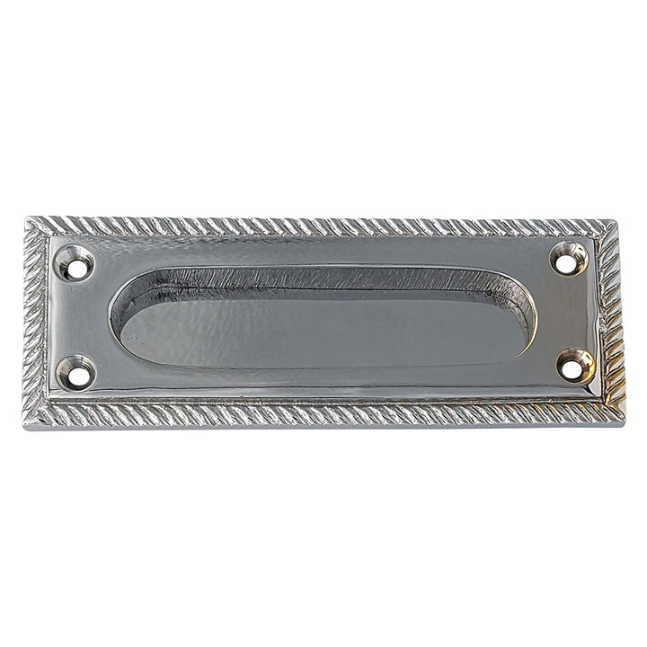 Rectangular Georgian Roped Solid Brass Pocket Door Pull or Sash Lift (Several Finishes Available) Copper Mountain Hardware