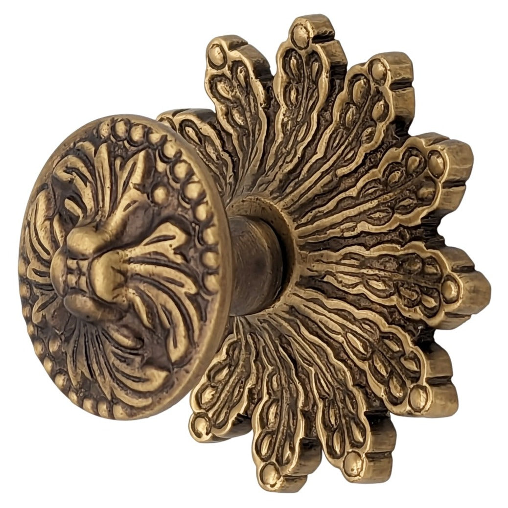 2 5/8 Inch Rococo Cabinet & Furniture Knob with Backplate (Several Finishes Available) COPPER MOUNTAIN HARDWARE