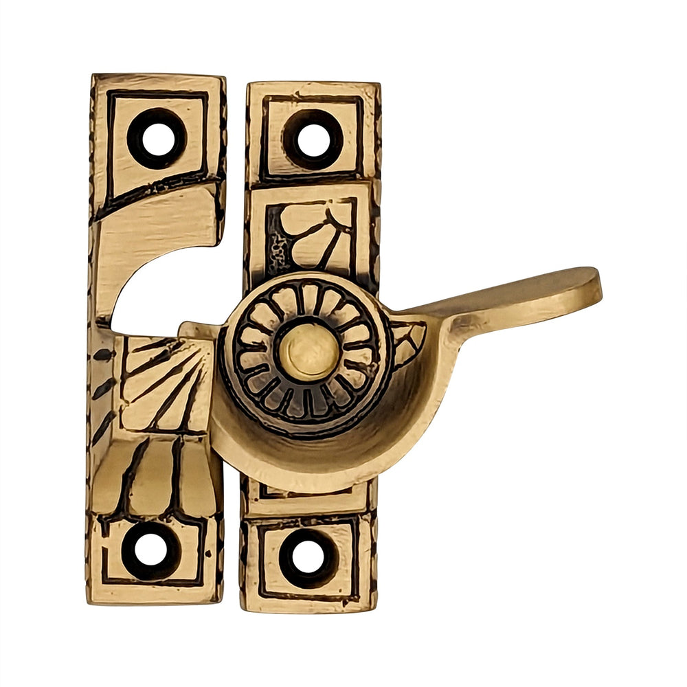 Solid Brass Art Deco Style Window Sash Lock COPPER MOUNTAIN HARDWARE