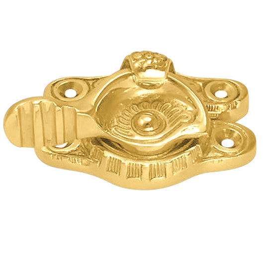 Floral Victorian Solid Brass Sash Window Lock (Several Finishes Available)