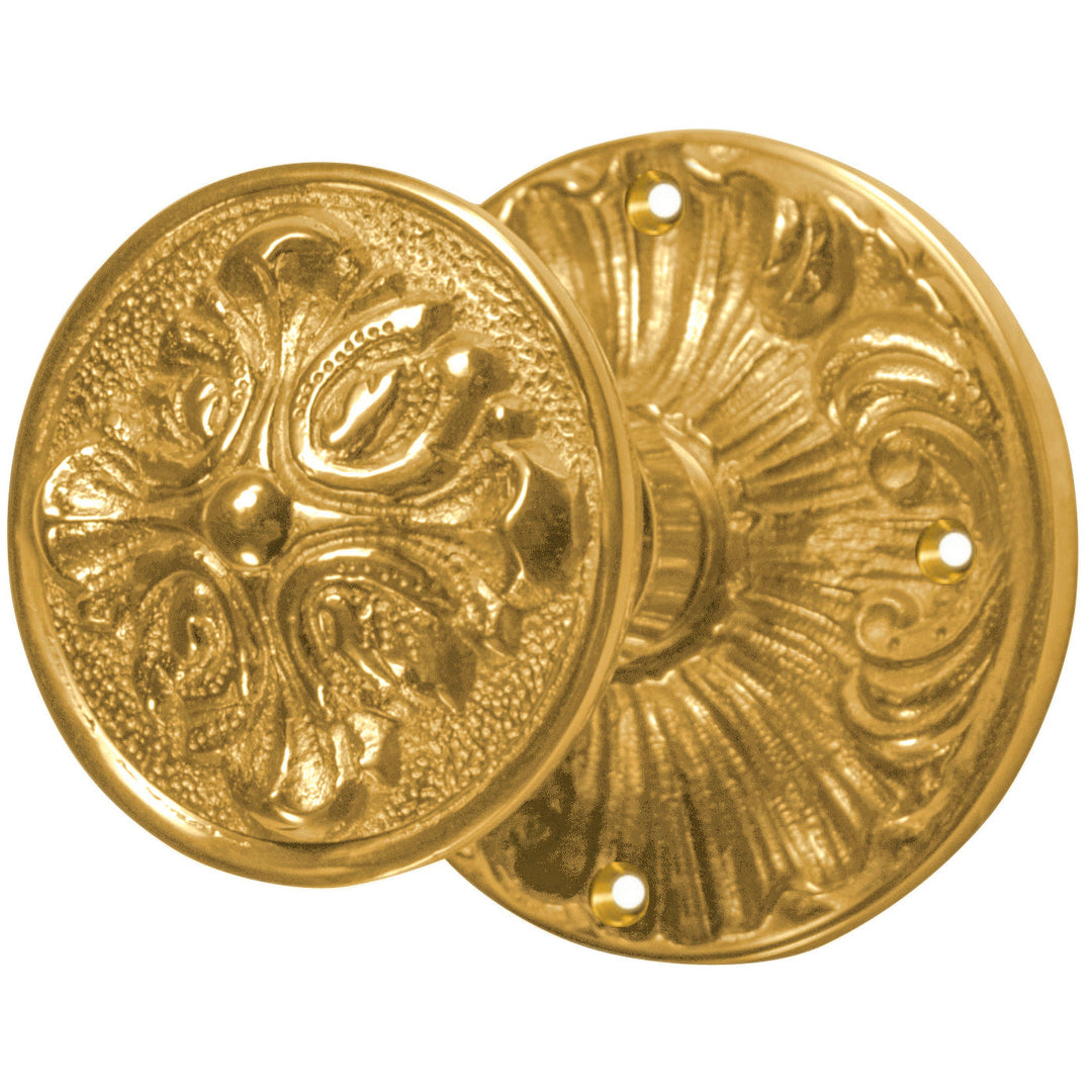 Romanesque Rosette Door Set with Romanesque Door Knobs (Several Finishes Available)