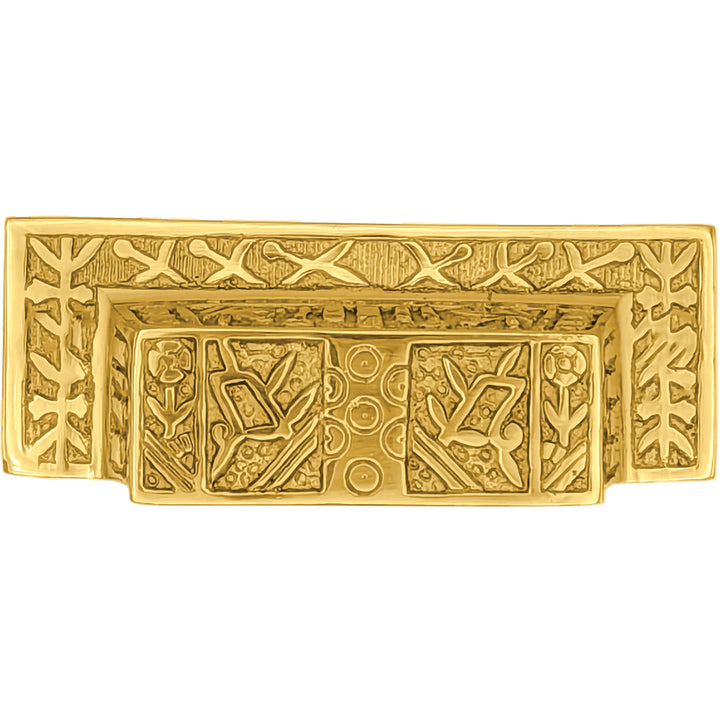 3 1/2 Inch Overall (3 Inch c-c) Solid Brass Eastlake Cup or Bin Pull