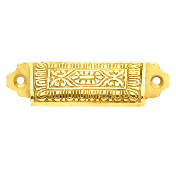3 5/8 Inch Overall (3 Inch c-c) Traditional Square Eastlake Style Bin Pull