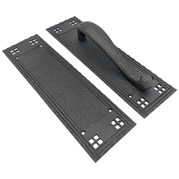 12 Inch Craftsman Style Door Pull & Push Plate Set COPPER MOUNTAIN HARDWARE