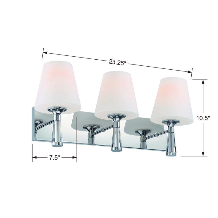 Ramsey 3 Light Polished Nickel Bathroom Vanity Crystorama