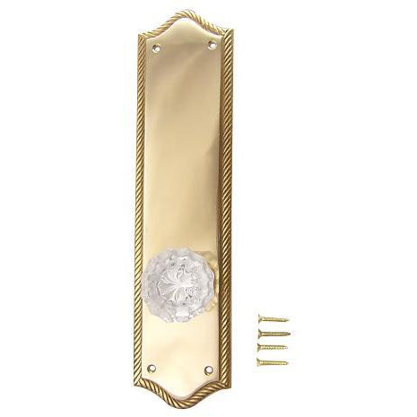 Arched Georgian Roped Backplate Door Set with Fluted Crystal Door Knobs (Several Finishes Available) COPPER MOUNTAIN HARDWARE