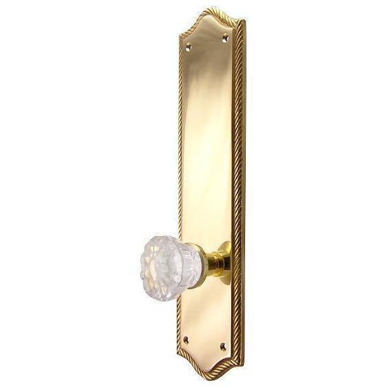 Arched Georgian Roped Backplate Door Set with Fluted Crystal Door Knobs (Several Finishes Available) COPPER MOUNTAIN HARDWARE