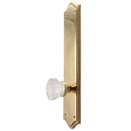 Arched Georgian Roped Backplate Door Set with Fluted Crystal Door Knobs (Several Finishes Available) COPPER MOUNTAIN HARDWARE