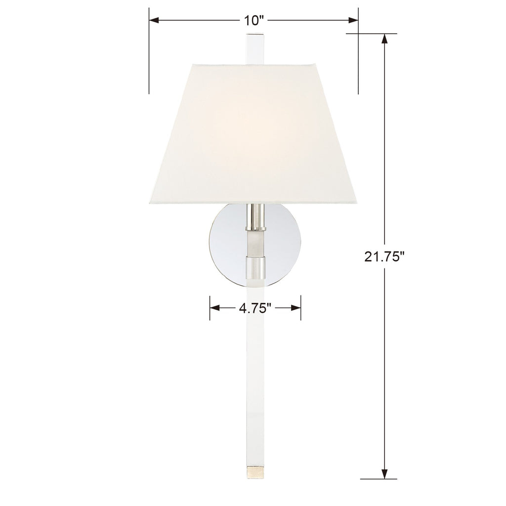 Crystorama Crystorama Renee 1 Light Polished Nickel Sconce