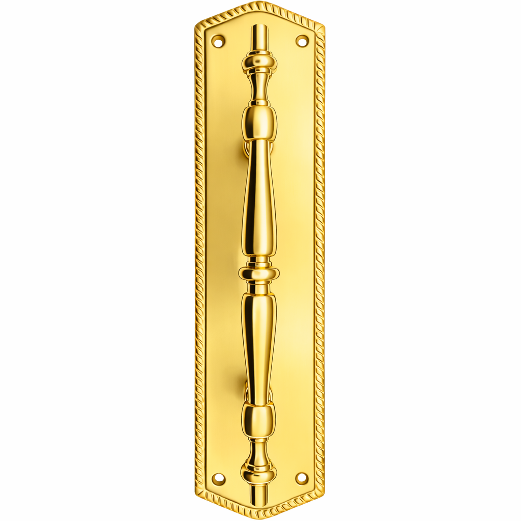 12 Inch Georgian Oval Roped Style Door Pull & Plate