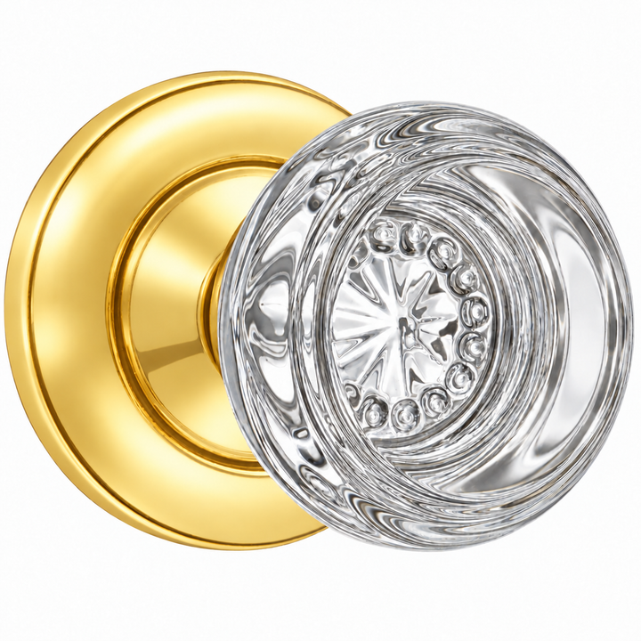 Magnifique® Classic Door Set with Round Crystal Knobs (Several Finishes Available)