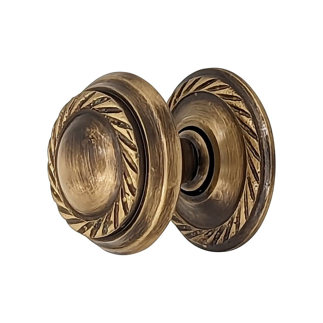 COPPER MOUNTAIN HARDWARE Solid Brass Georgian Roped Round Cabinet & Furniture Knob